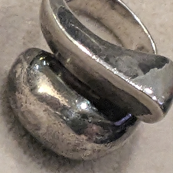 Vintage Silver modernist spiralling amphora Dome Ring approx Size 6 - Picture 3 of 16